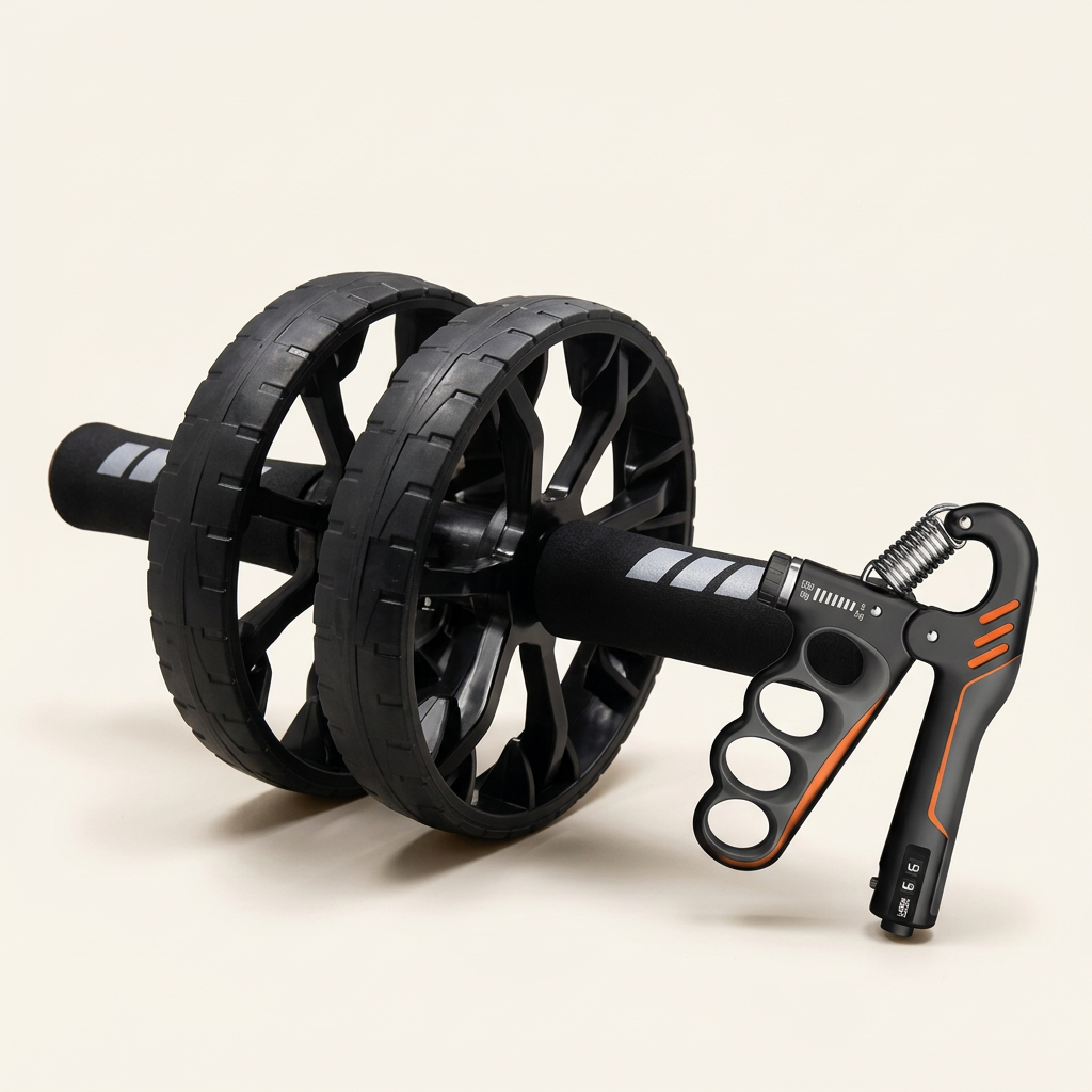Nuova immagine kit con ab roller e hand grip