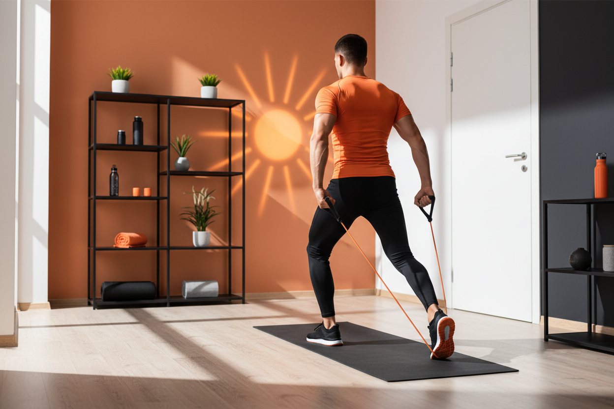 Fitness workout dinamico arancione e nero